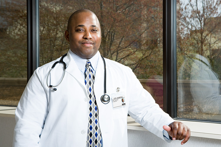 Physician in Hallway