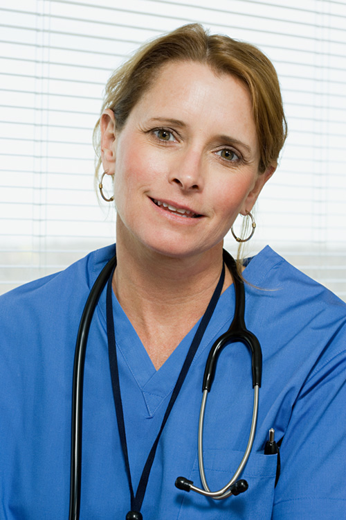 Female physician with stethoscope