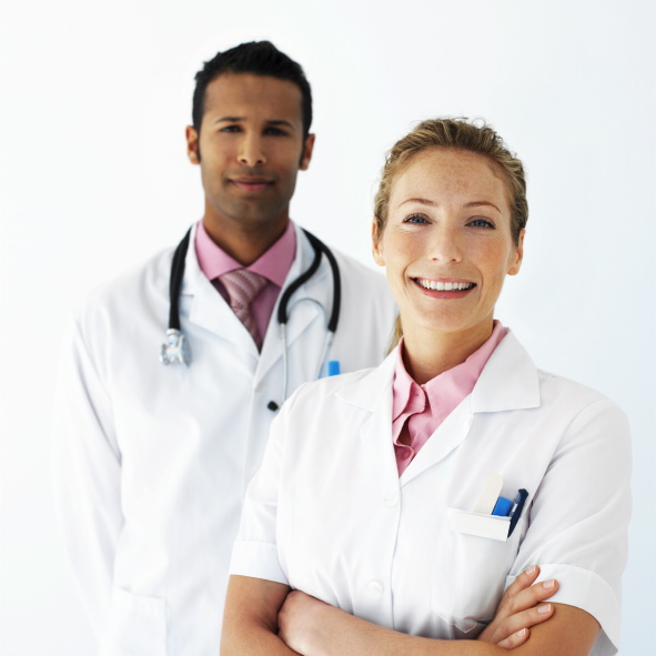 Physician and nurse