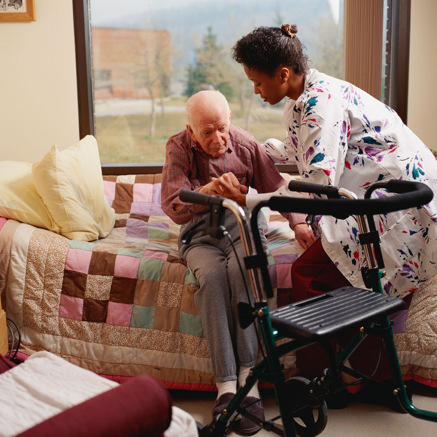 Elderly patient with Nurse